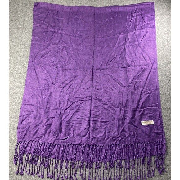 pashmina Shawl Wrap Women 100% Pashmina Solid Scarf 70”x30” PURPLE - Picture 1 of 2